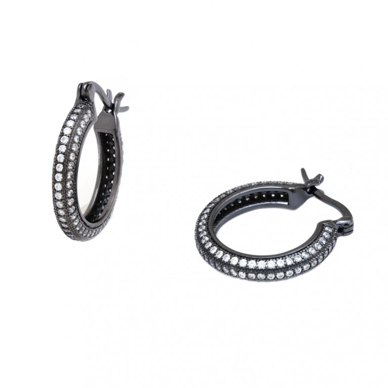 Black Fabled Hoops