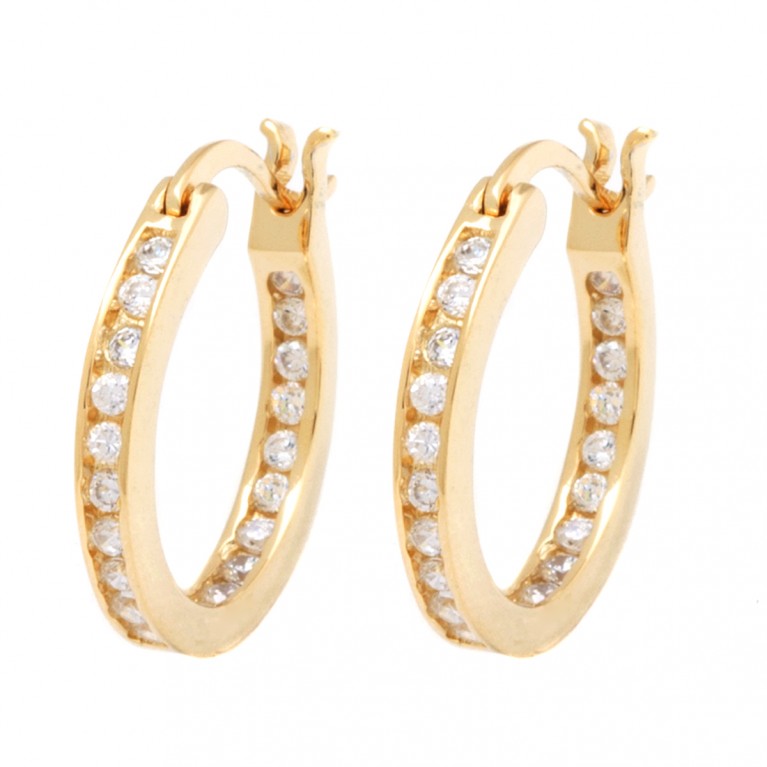 Mid Night Gold Sparkle Hoops