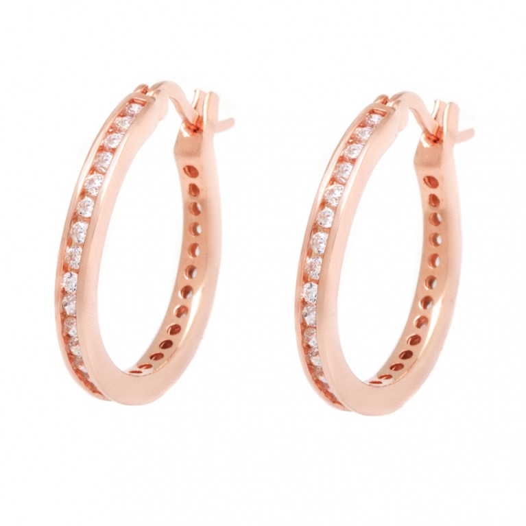 Rose Gold Channel Hoops