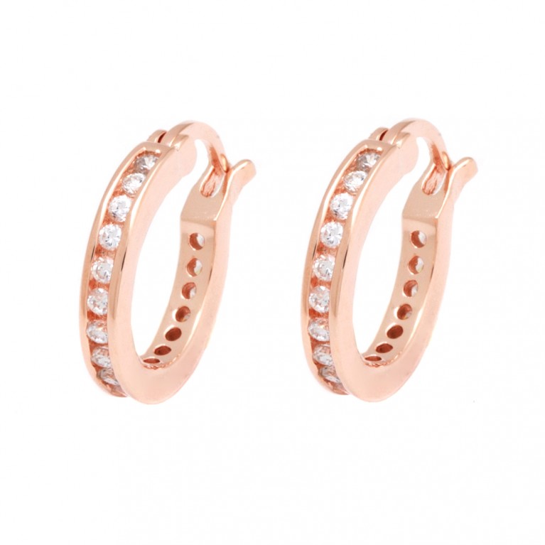 Glitzy Rose Gold Hoops