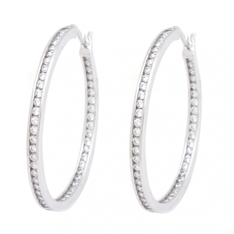 Inside Out Silver Hoops