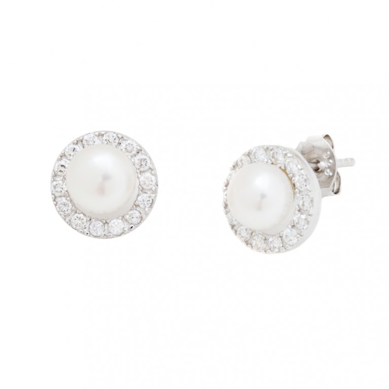 Pearl Studs in Silver