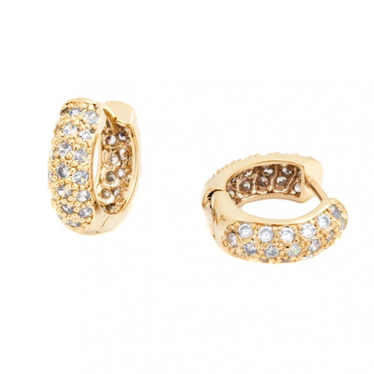 Dazzling Huggies in gold and Cubic Zirconia