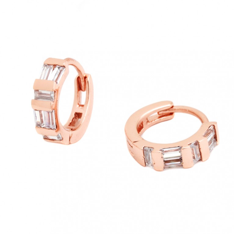 Abstract Huggies in Rose Gold
