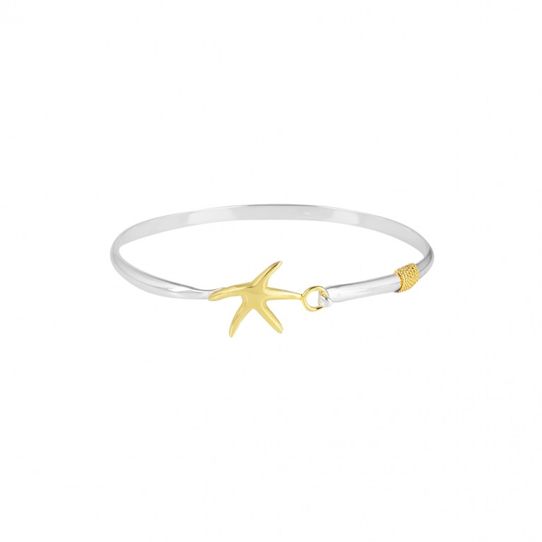 2 Tone Star Fish Bangle Bracelet