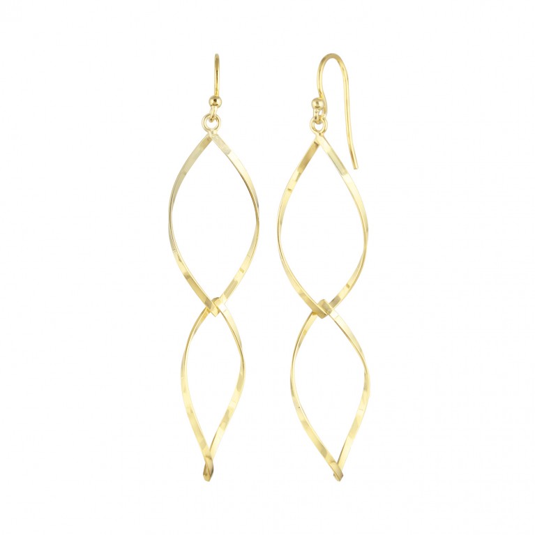 Twisted Golden Drop Dangle Earrings