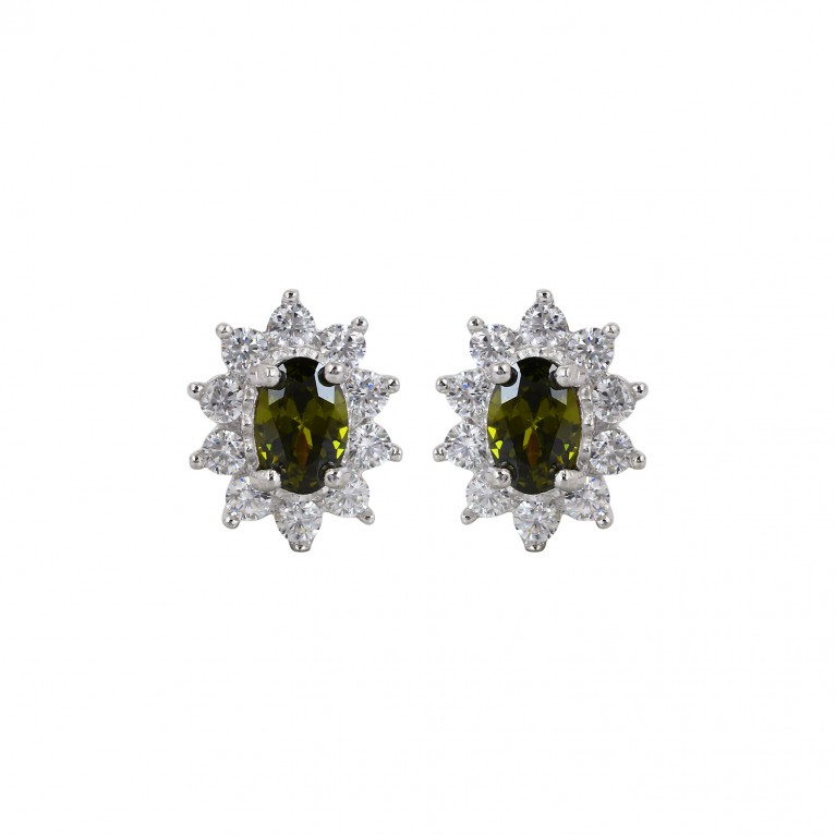 Olive Green Stud Earrings