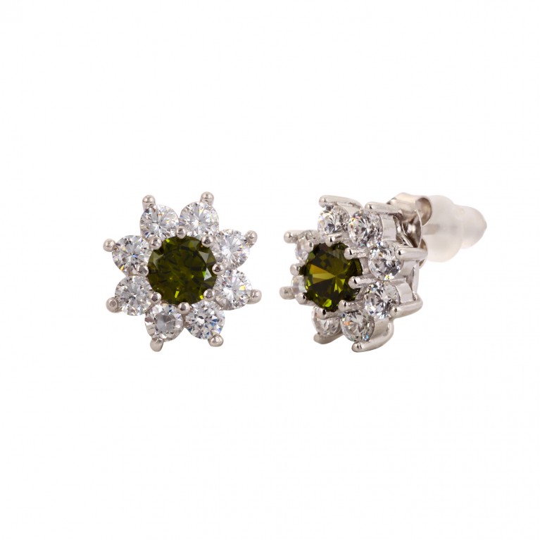 Olive Green Star Stud Earrings