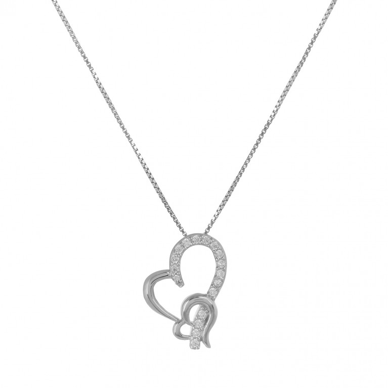Double Love Two Hearts Pendant Necklace