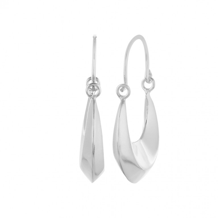 Silver long Crescent Earrings