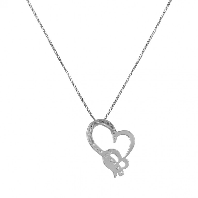 Double Love Two Hearts Pendant Necklace