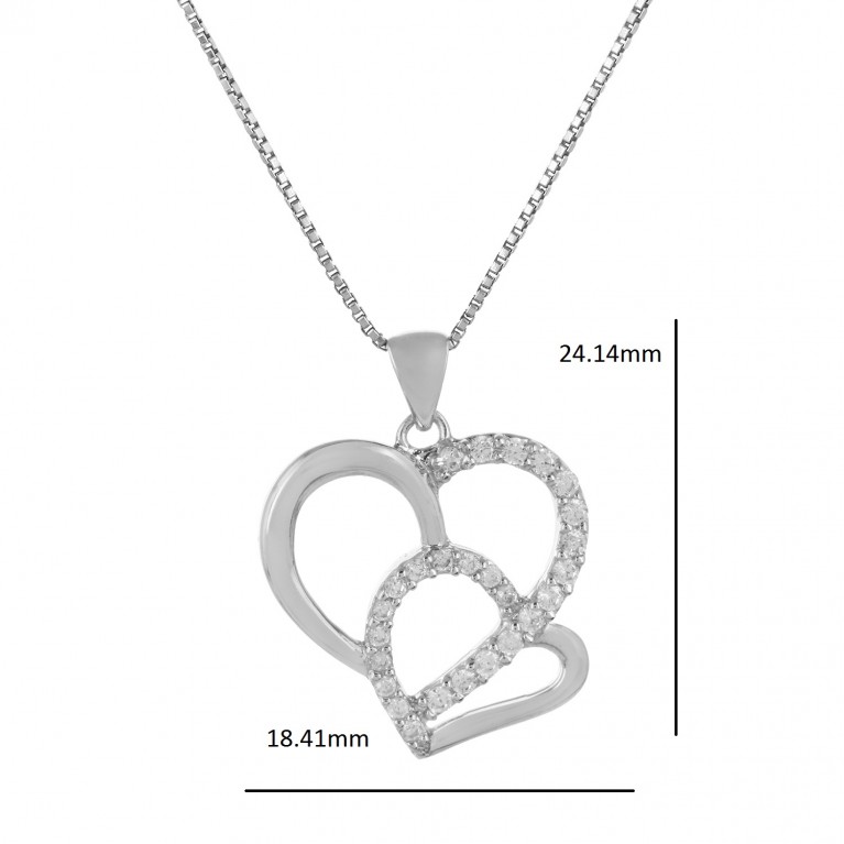 Two Hearts Live as One Forever Pendant Necklace