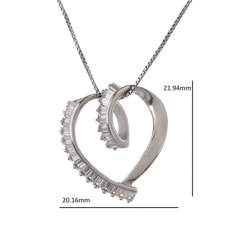 Clear Love Knot Heart Pendant
