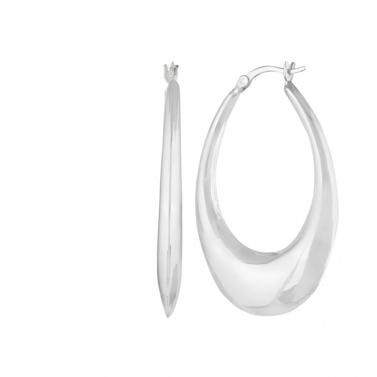 Silver Flat Chic Hoops