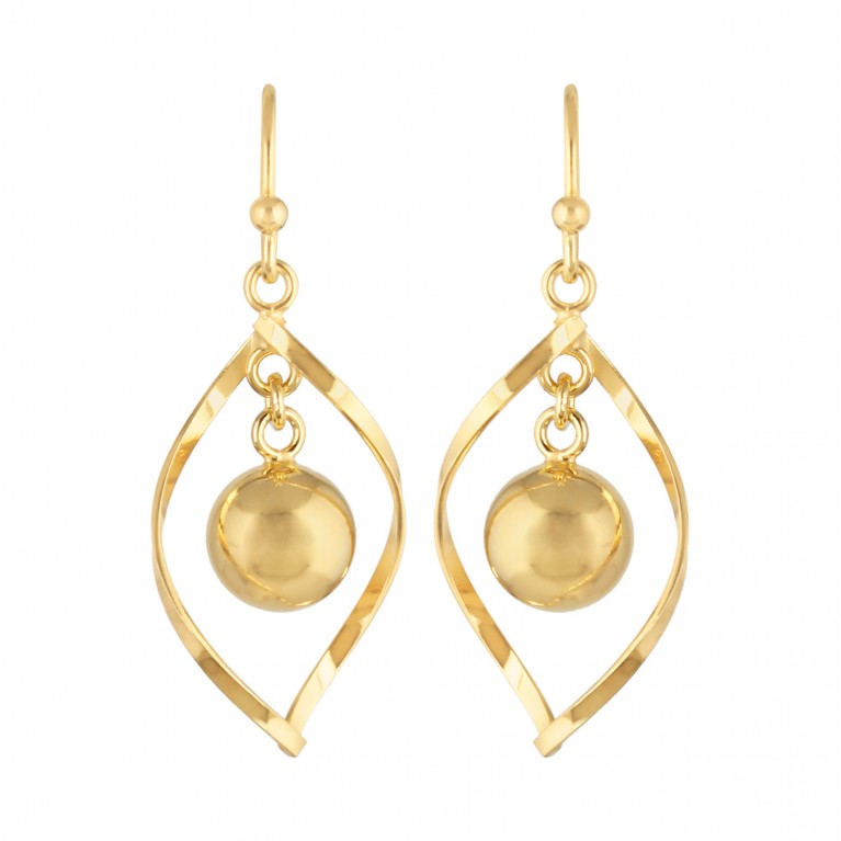 Golden Drops of Love Long Dangle Earrings