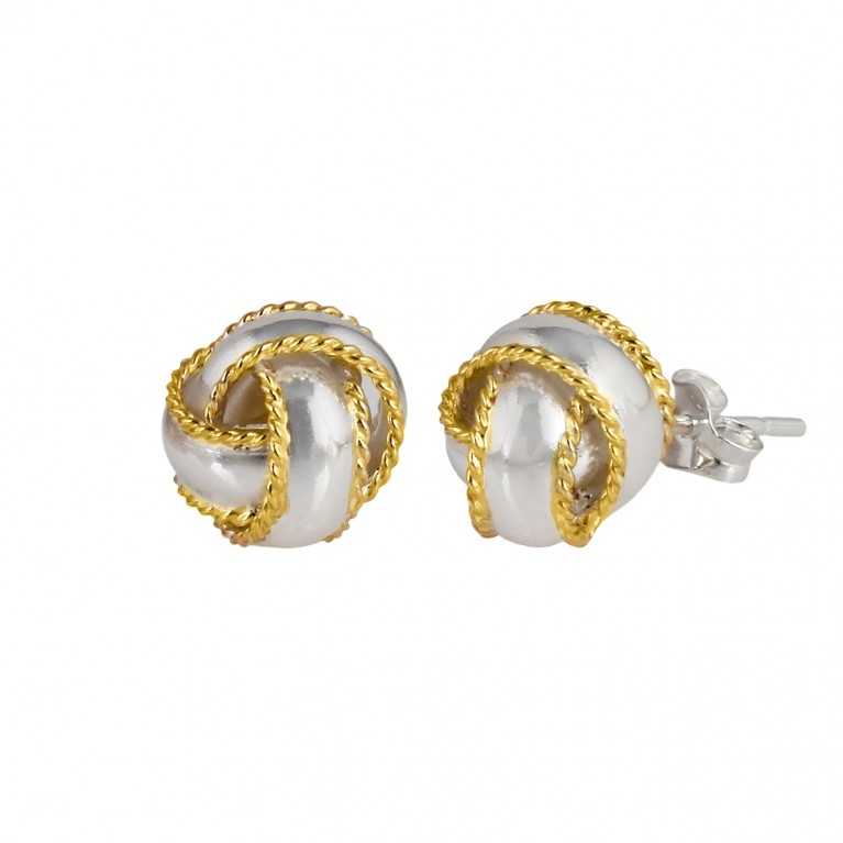 Two Tone In Vogue Love Knot Studs