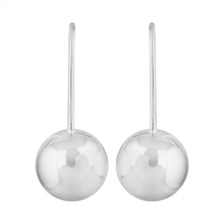 10mm Silver Ball Dangle Earrings