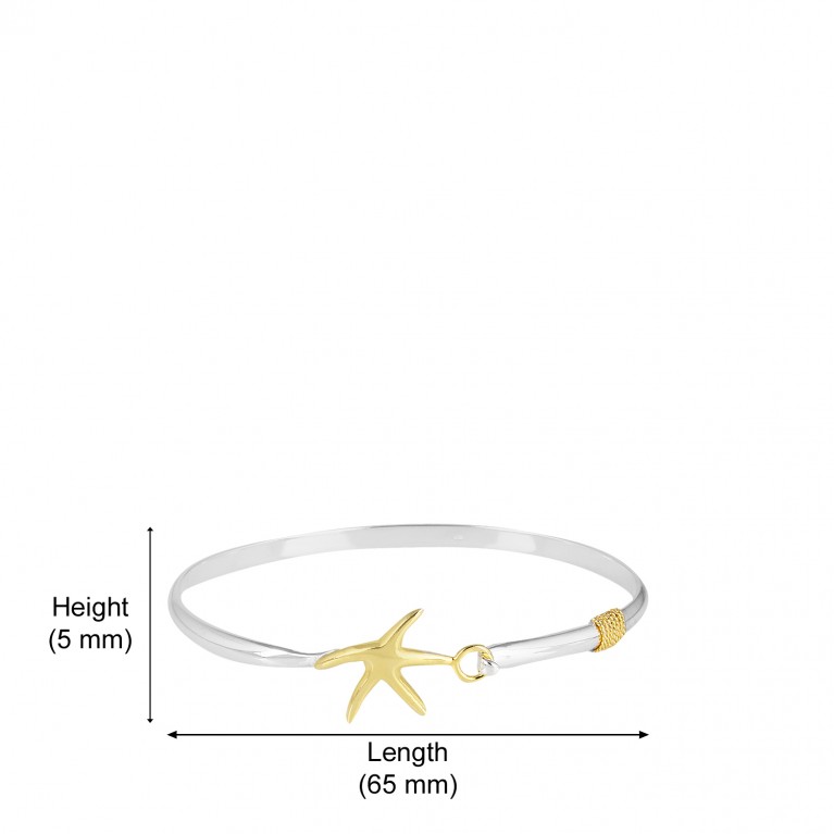 2 Tone Star Fish Bangle Bracelet
